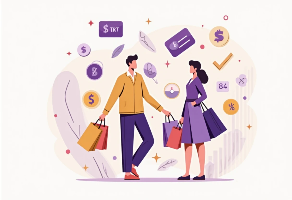 Digital coupon wallet illustration