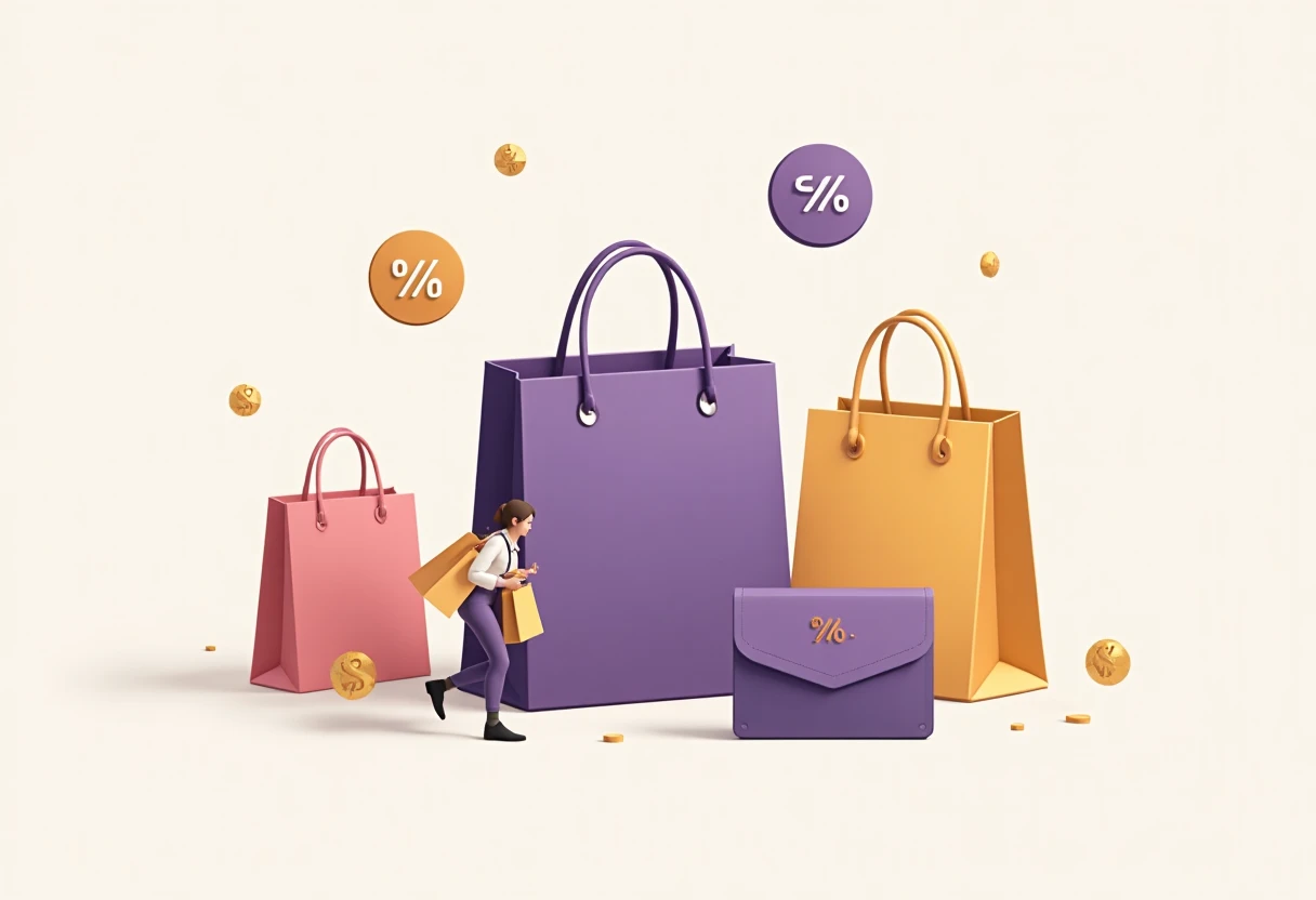 Fashion shopping bag illustration