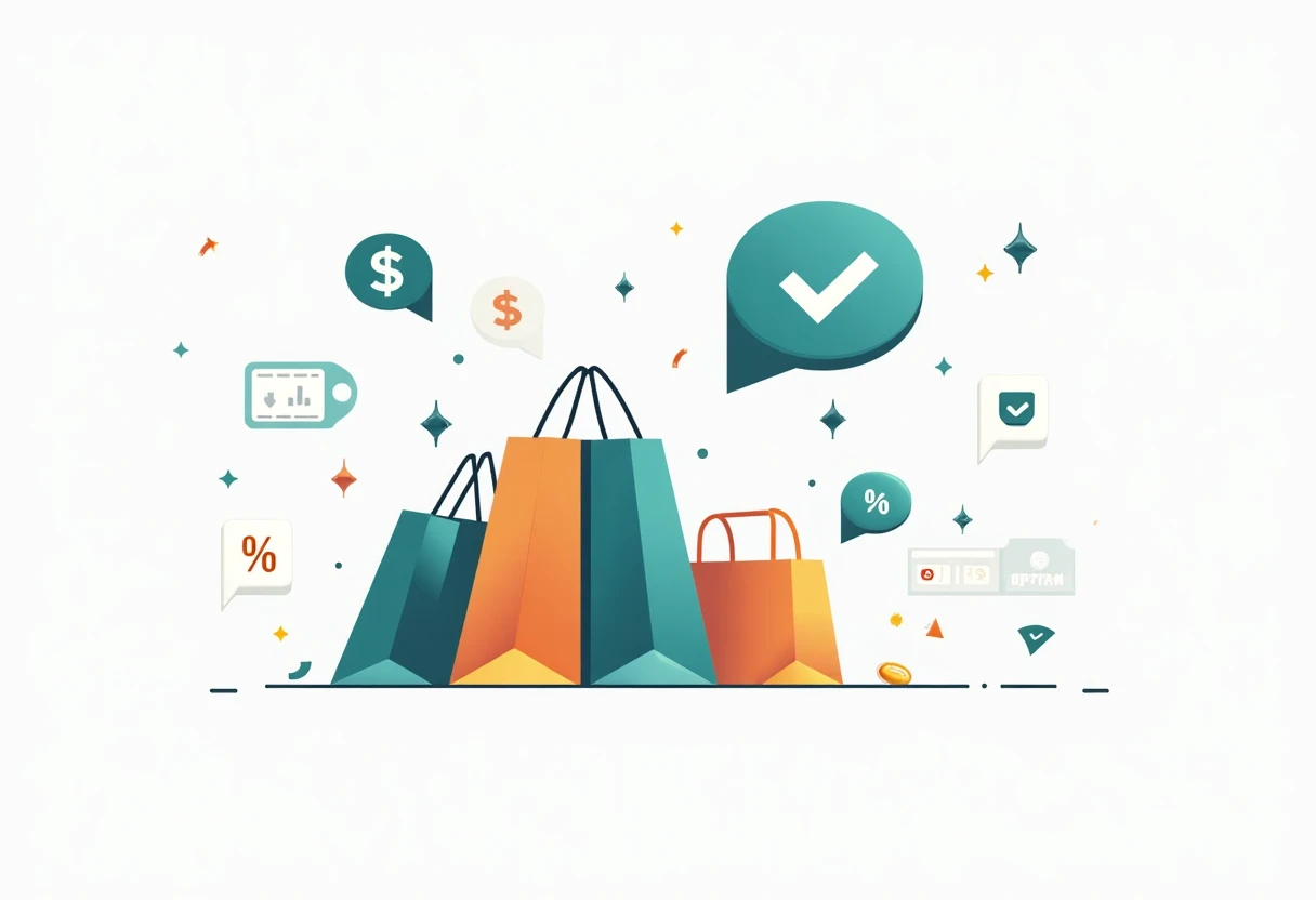 Shopping savings concept illustration