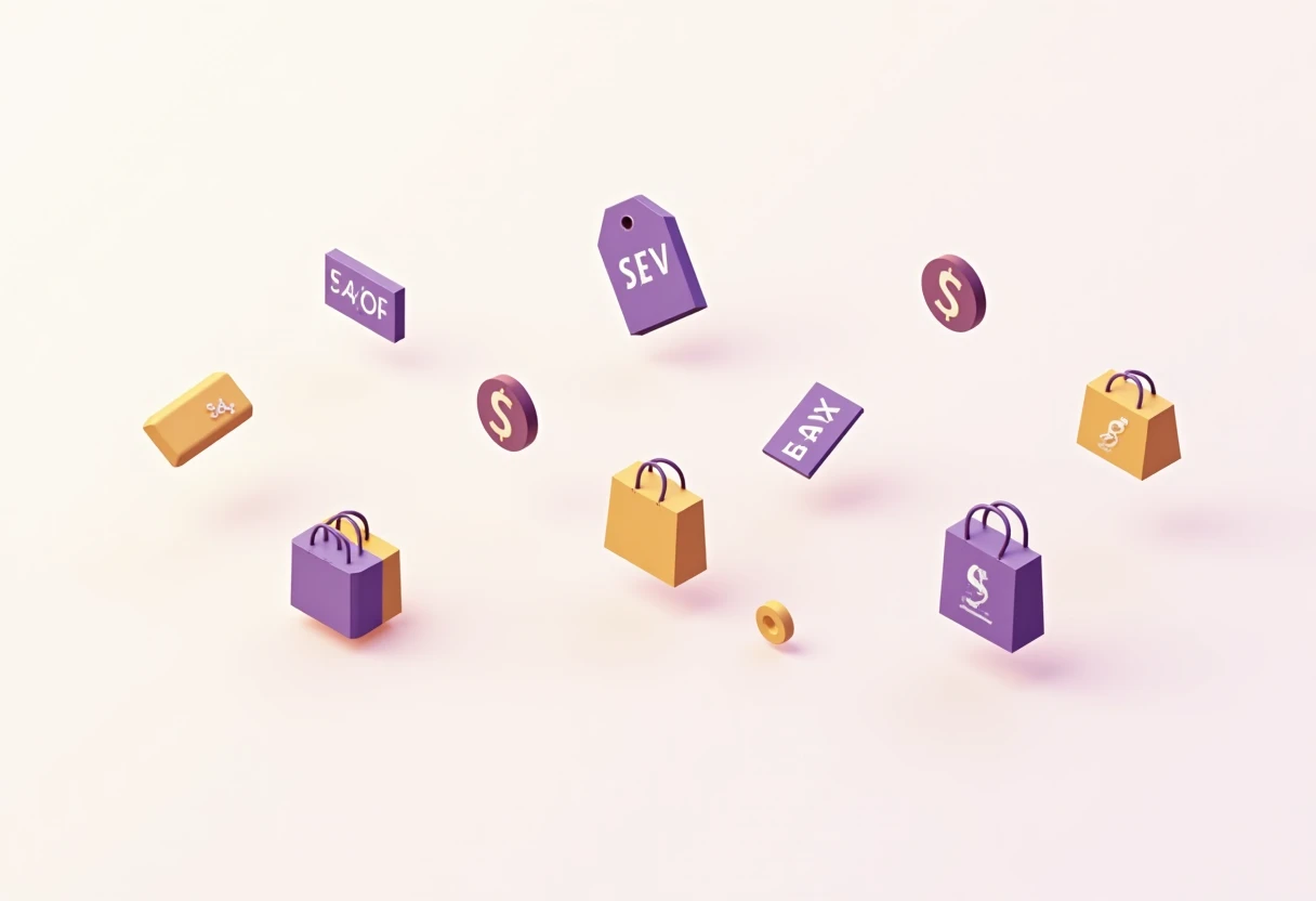 Cartes de coupons sur un fond géométrique